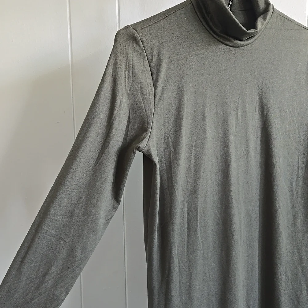 BUMPSUIT Elegant Olive Green Turtleneck Maternity Dress Size L - Picture 11 of 11